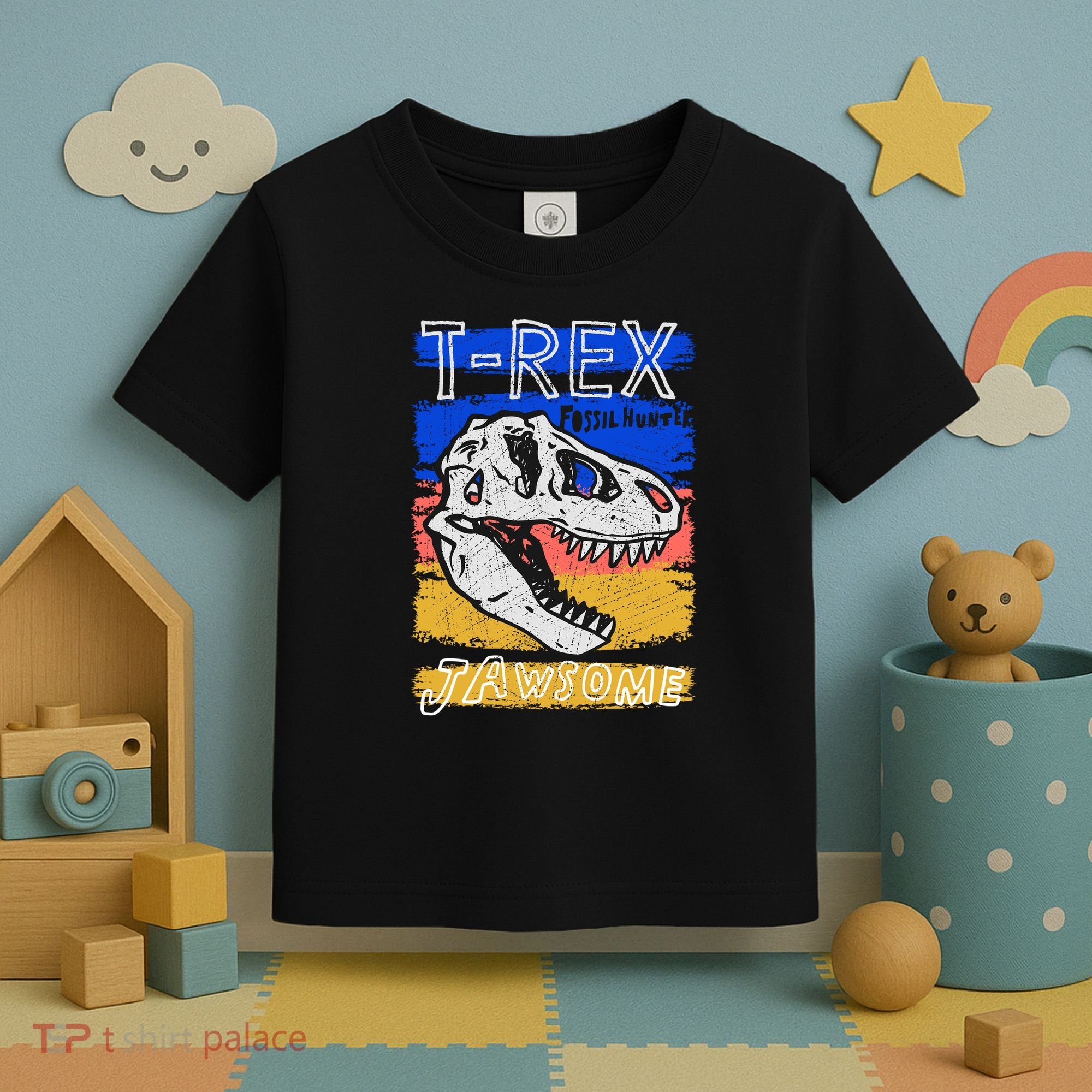 T Rex Fossil Hunter Jawsome Toddler T-Shirt