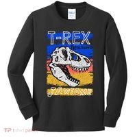 T Rex Fossil Hunter Jawsome Kids Long Sleeve Shirt thumb 0