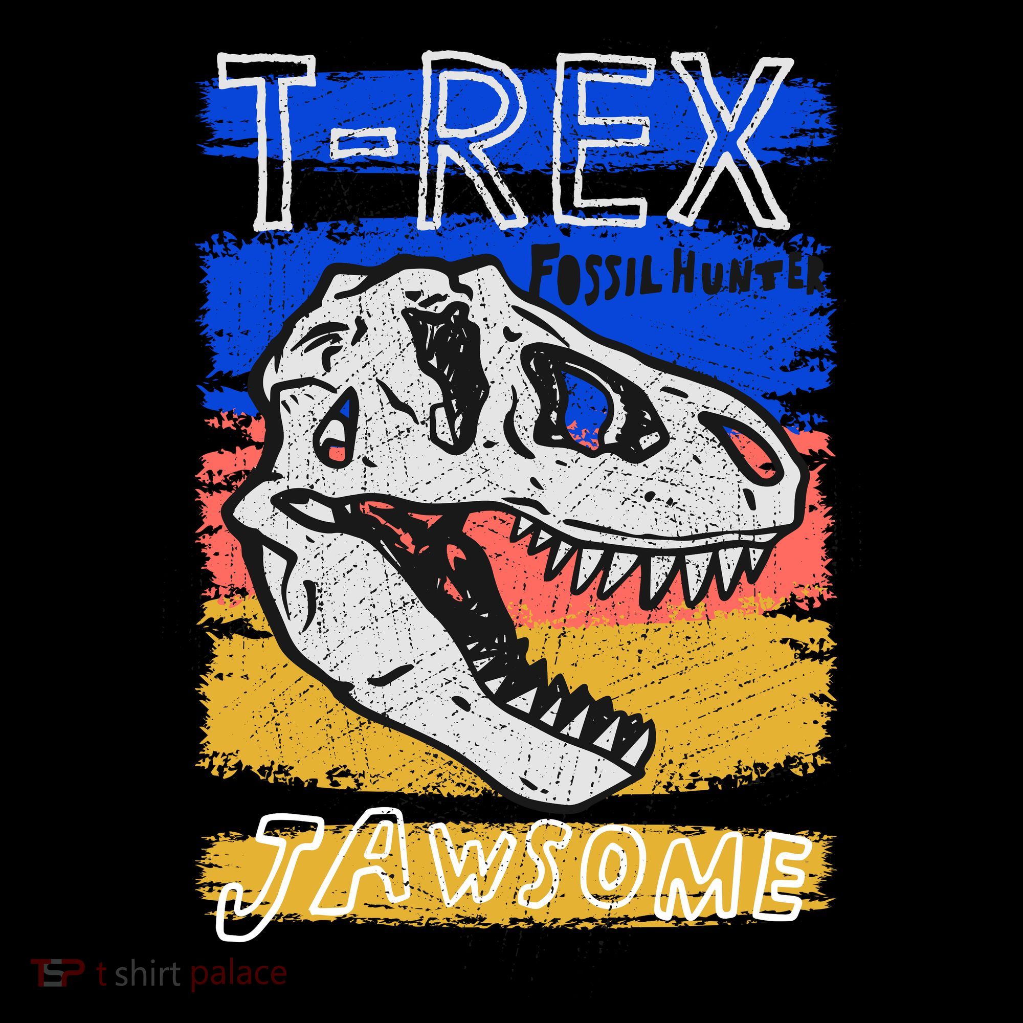 T Rex Fossil Hunter Jawsome Kids Long Sleeve Shirt