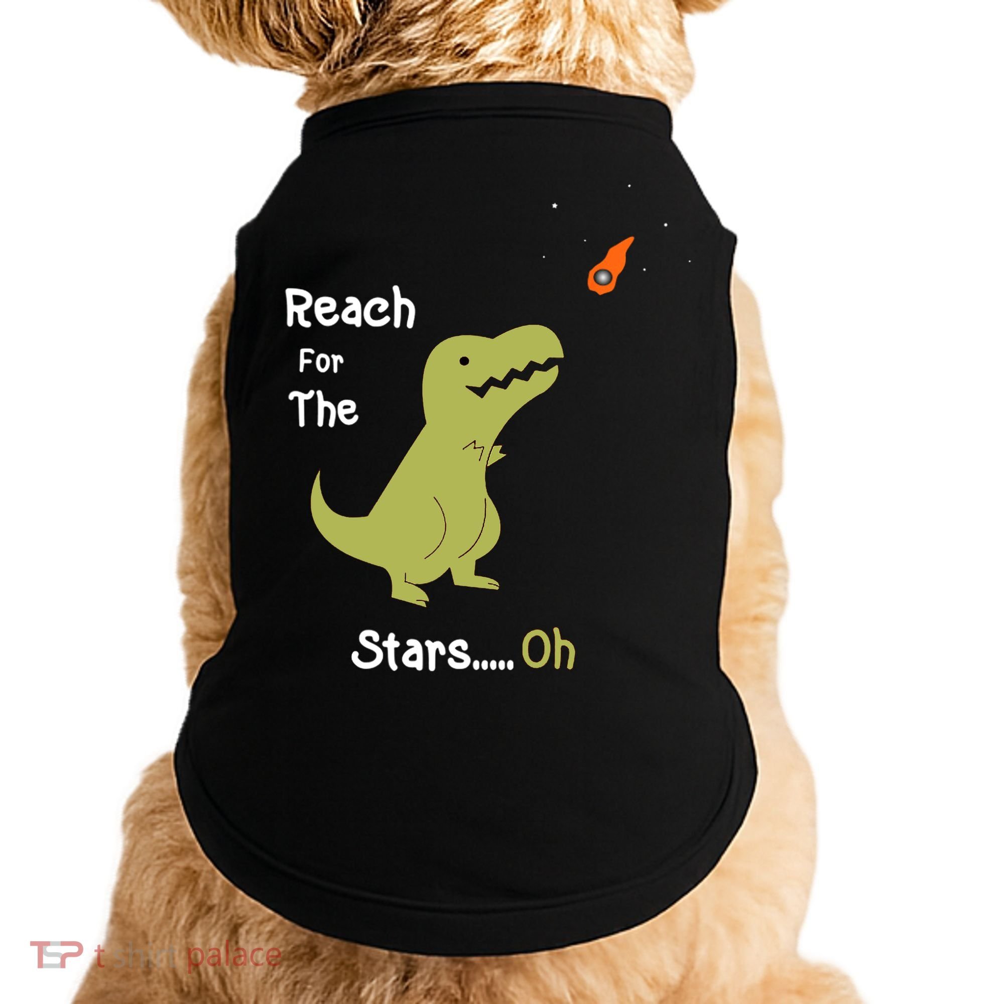 T-Rex Reach For The Stars Oh Dinosaur Dino Cool Cute Funny Doggie Tank