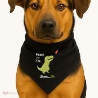 T-Rex Reach For The Stars Oh Dinosaur Dino Cool Cute Funny USA-Made Doggie Bandana thumb 1