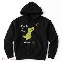 T-Rex Reach For The Stars Oh Dinosaur Dino Cool Cute Funny Hoodie thumb 0