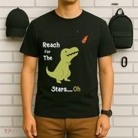 T-Rex Reach For The Stars Oh Dinosaur Dino Cool Cute Funny T-Shirt thumb 6