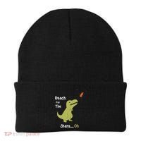 T-Rex Reach For The Stars Oh Dinosaur Dino Cool Cute Funny Beanie thumb 0