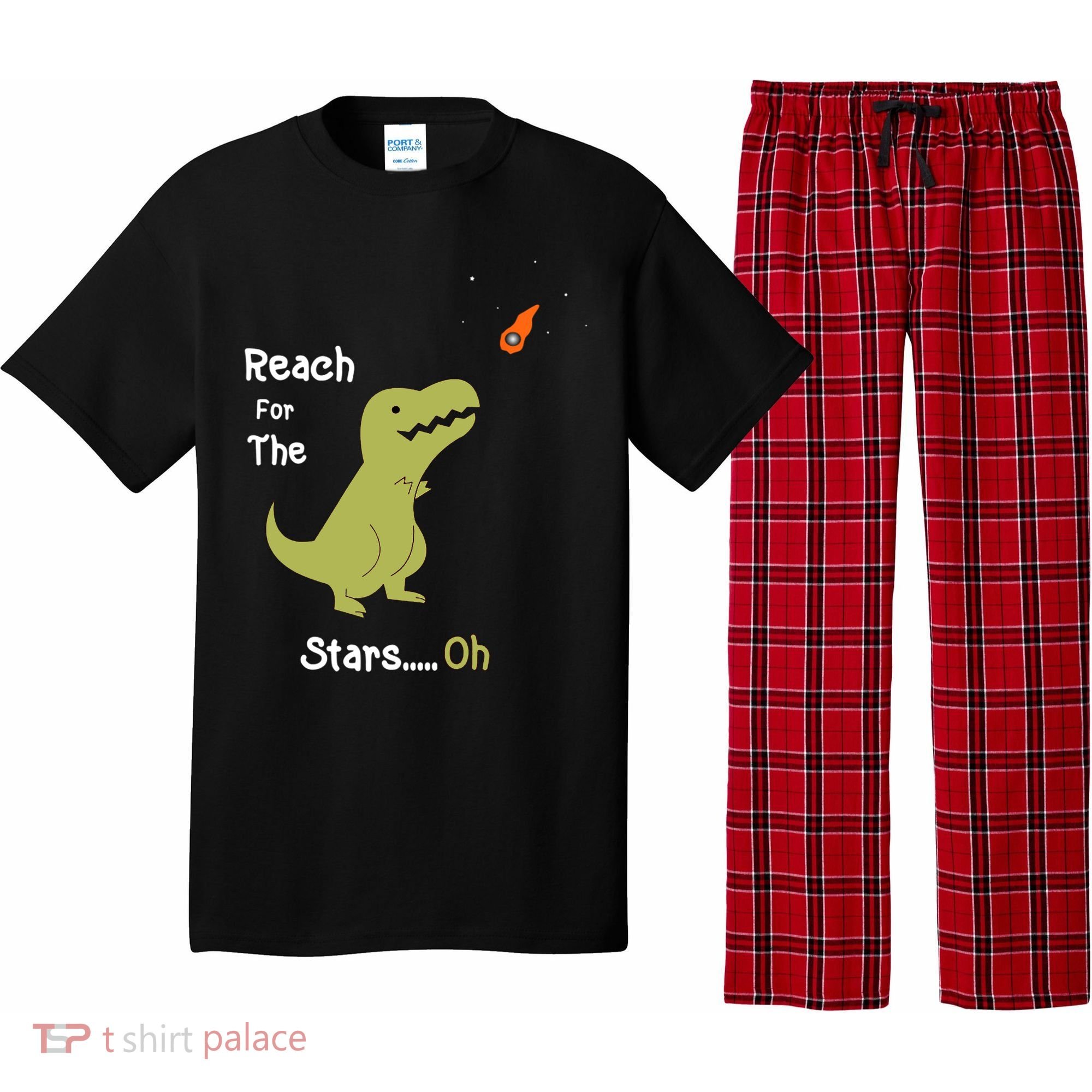 T-Rex Reach For The Stars Oh Dinosaur Dino Cool Cute Funny Pajama Set