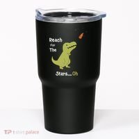 T-Rex Reach For The Stars Oh Dinosaur Dino Cool Cute Funny Tumbler thumb 0