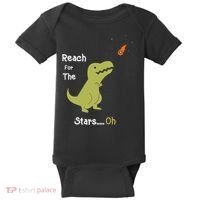 T-Rex Reach For The Stars Oh Dinosaur Dino Cool Cute Funny Baby Bodysuit thumb 0