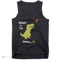 T-Rex Reach For The Stars Oh Dinosaur Dino Cool Cute Funny Tank Top thumb 0