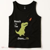 T-Rex Reach For The Stars Oh Dinosaur Dino Cool Cute Funny Tank Top thumb 2
