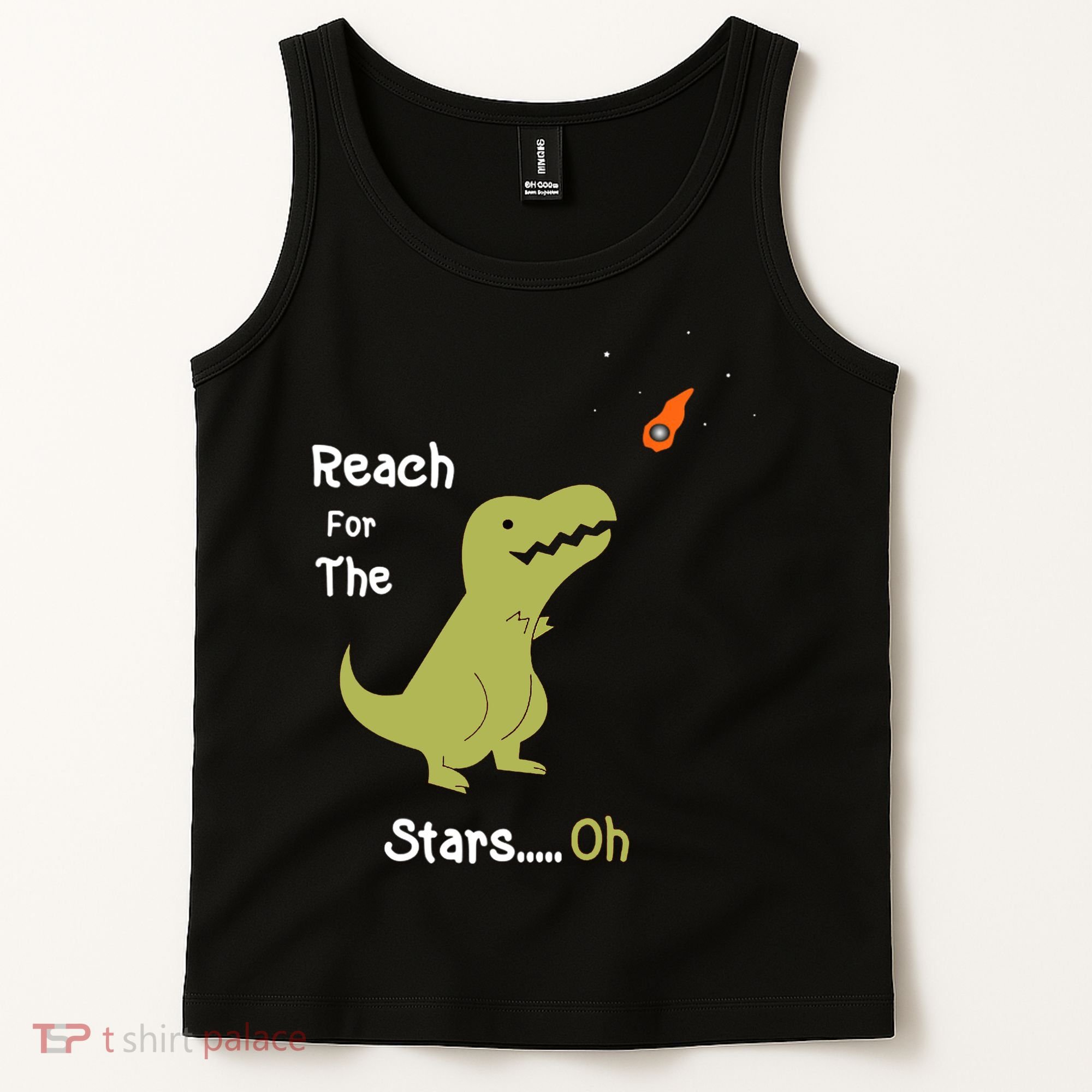 T-Rex Reach For The Stars Oh Dinosaur Dino Cool Cute Funny Tank Top