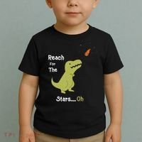 T-Rex Reach For The Stars Oh Dinosaur Dino Cool Cute Funny Toddler T-Shirt thumb 2