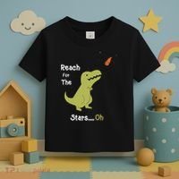 T-Rex Reach For The Stars Oh Dinosaur Dino Cool Cute Funny Toddler T-Shirt thumb 3