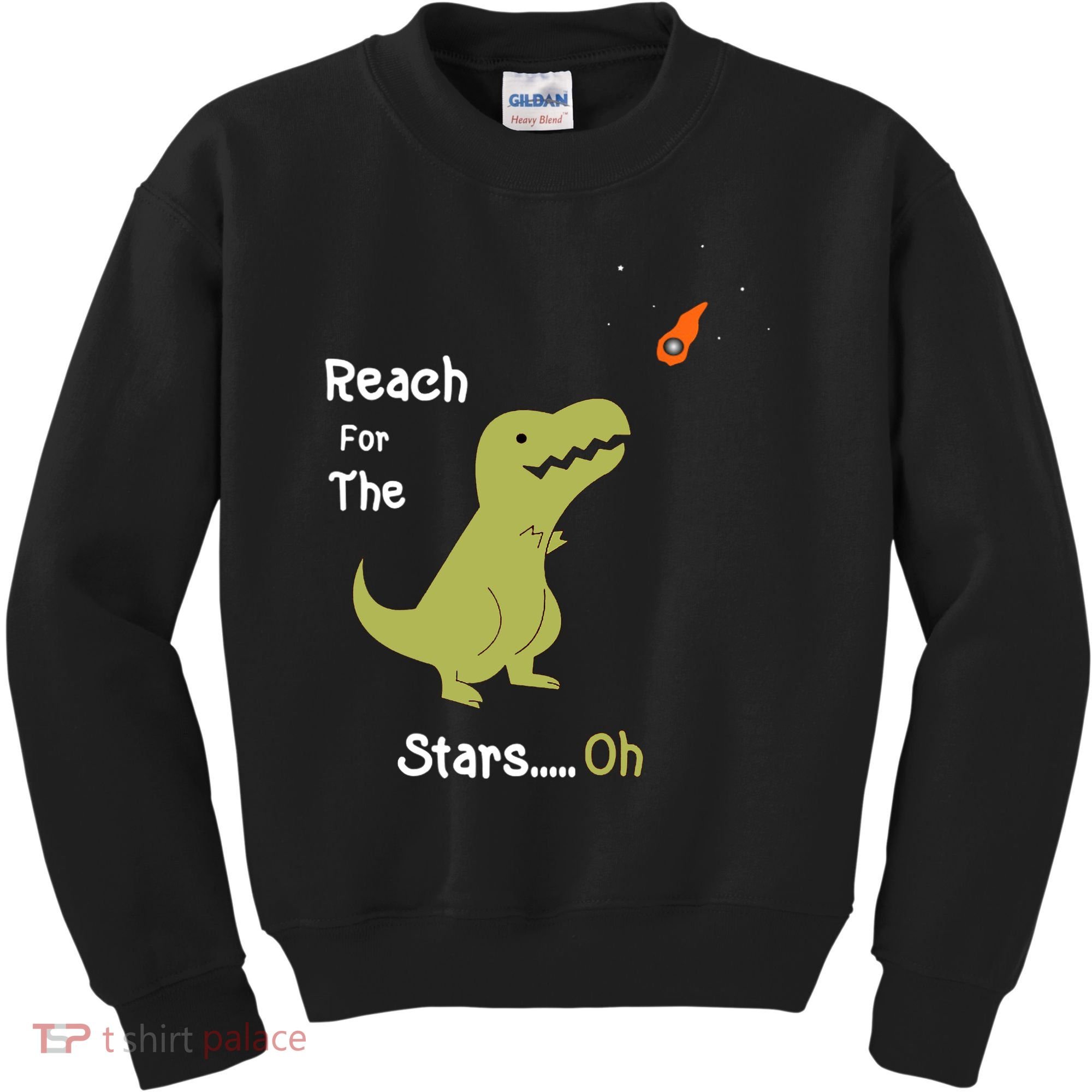 T-Rex Reach For The Stars Oh Dinosaur Dino Cool Cute Funny Kids Sweatshirt