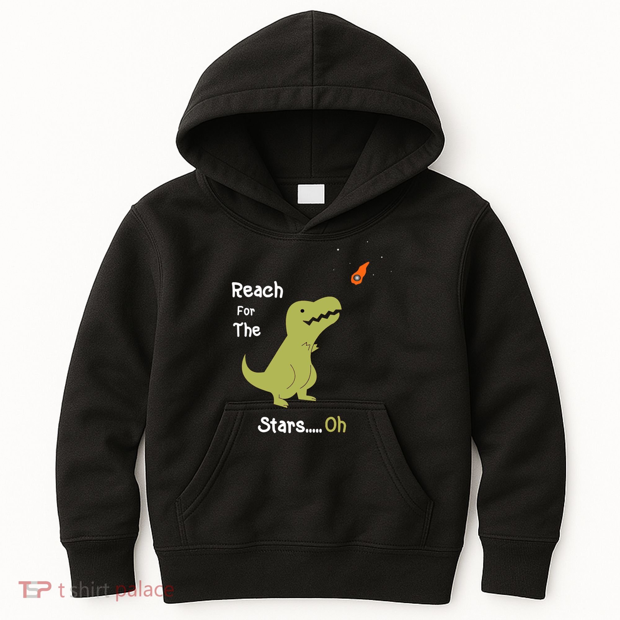 T-Rex Reach For The Stars Oh Dinosaur Dino Cool Cute Funny Kids Hoodie