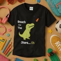 T-Rex Reach For The Stars Oh Dinosaur Dino Cool Cute Funny Kids T-Shirt thumb 3