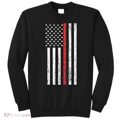 Thin RedLine Firefighter Flag Distressed Effect Sweatshirt