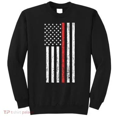 Thin RedLine Firefighter Flag Distressed Effect Sweatshirt