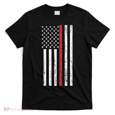 Thin RedLine Firefighter Flag Distressed Effect T-Shirt