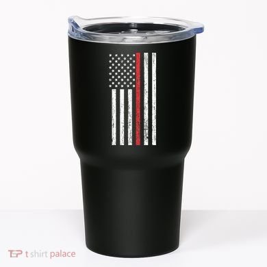 Thin RedLine Firefighter Flag Distressed Effect Tumbler