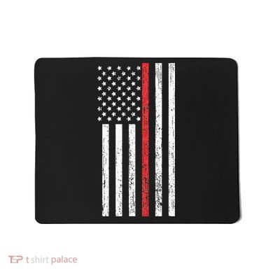 Thin RedLine Firefighter Flag Distressed Effect Mousepad