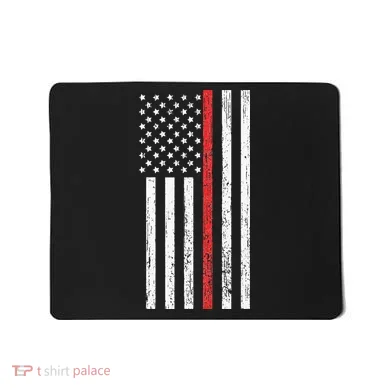 Thin RedLine Firefighter Flag Distressed Effect Mousepad