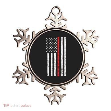 Thin RedLine Firefighter Flag Distressed Effect Ornament