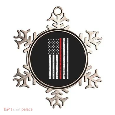 Thin RedLine Firefighter Flag Distressed Effect Ornament