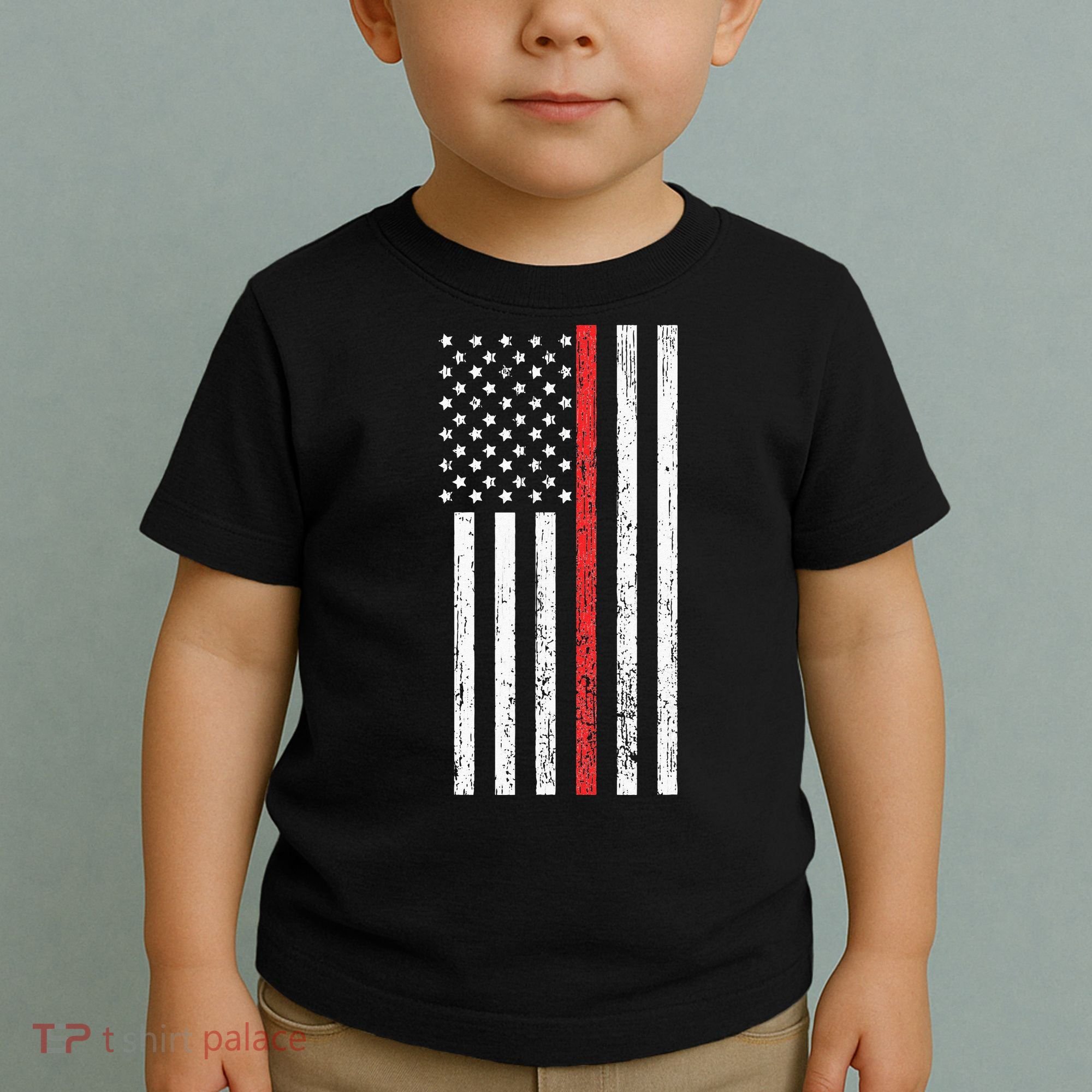 Thin RedLine Firefighter Flag Distressed Effect Toddler T-Shirt