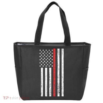 Thin RedLine Firefighter Flag Distressed Effect Tote Bag