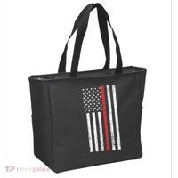 Thin RedLine Firefighter Flag Distressed Effect Tote Bag thumb 2