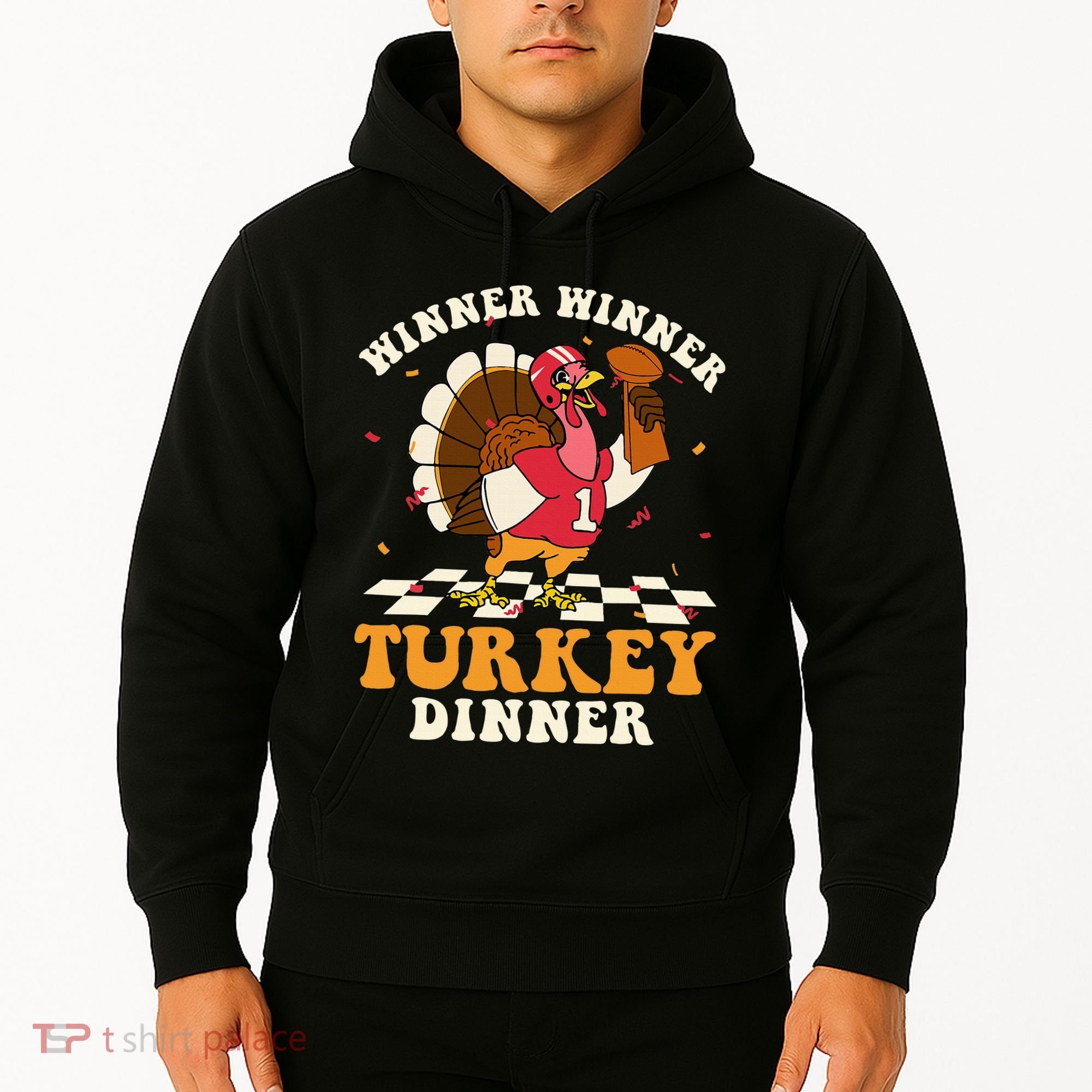 Thanksgiving Retro Football Feast Hoodie