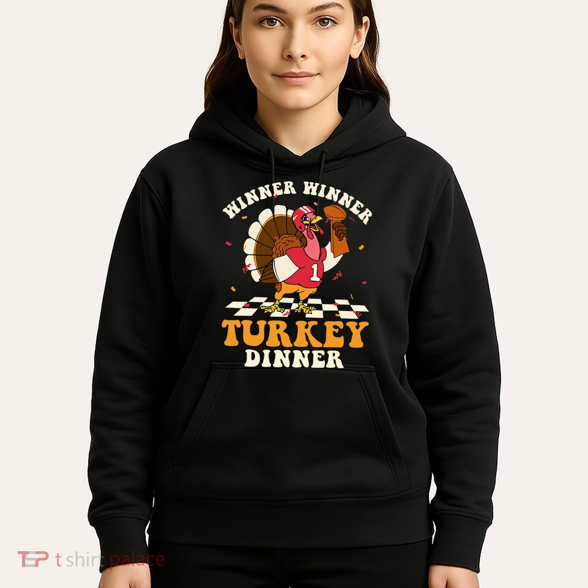 Thanksgiving Retro Football Feast Hoodie