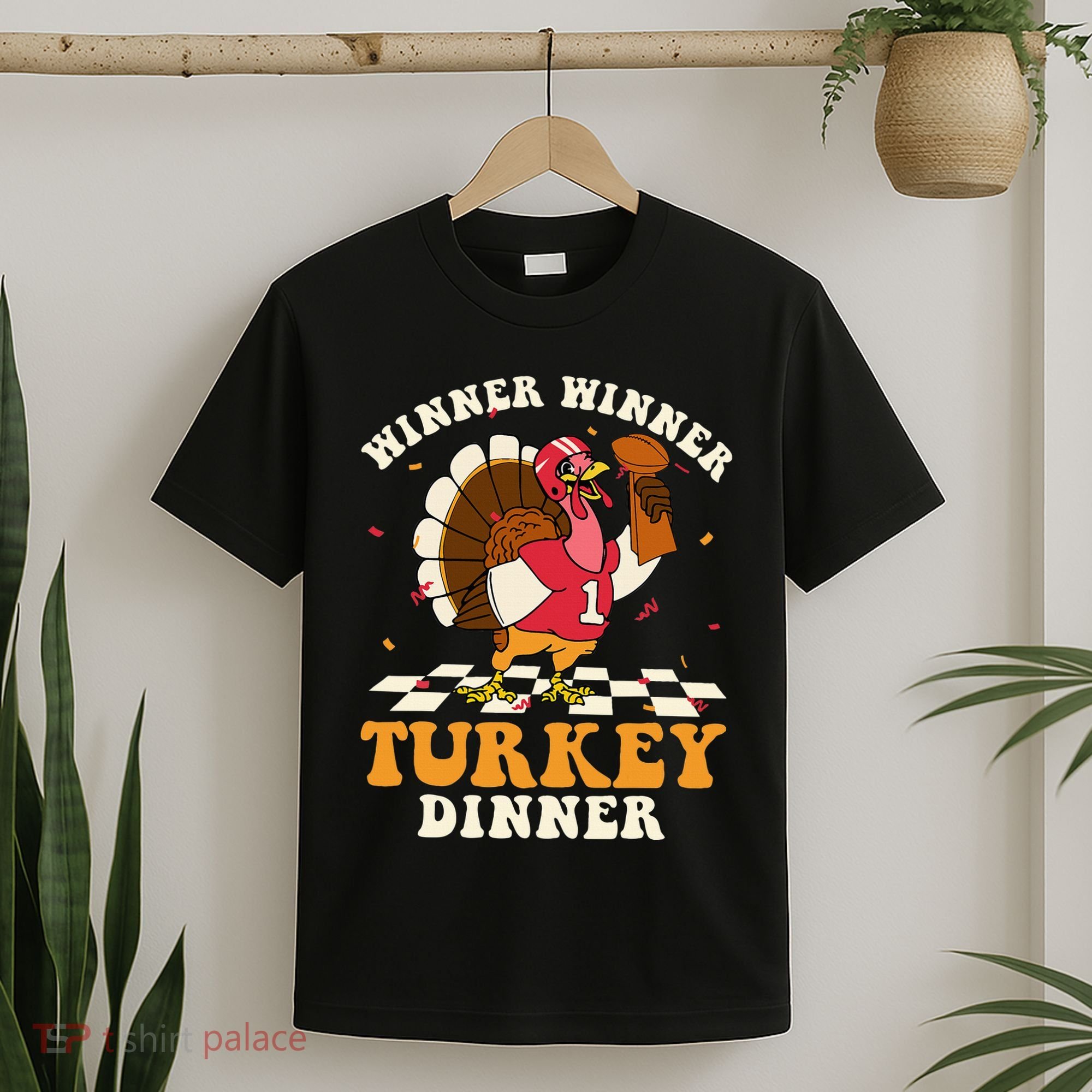Thanksgiving Retro Football Feast T-Shirt