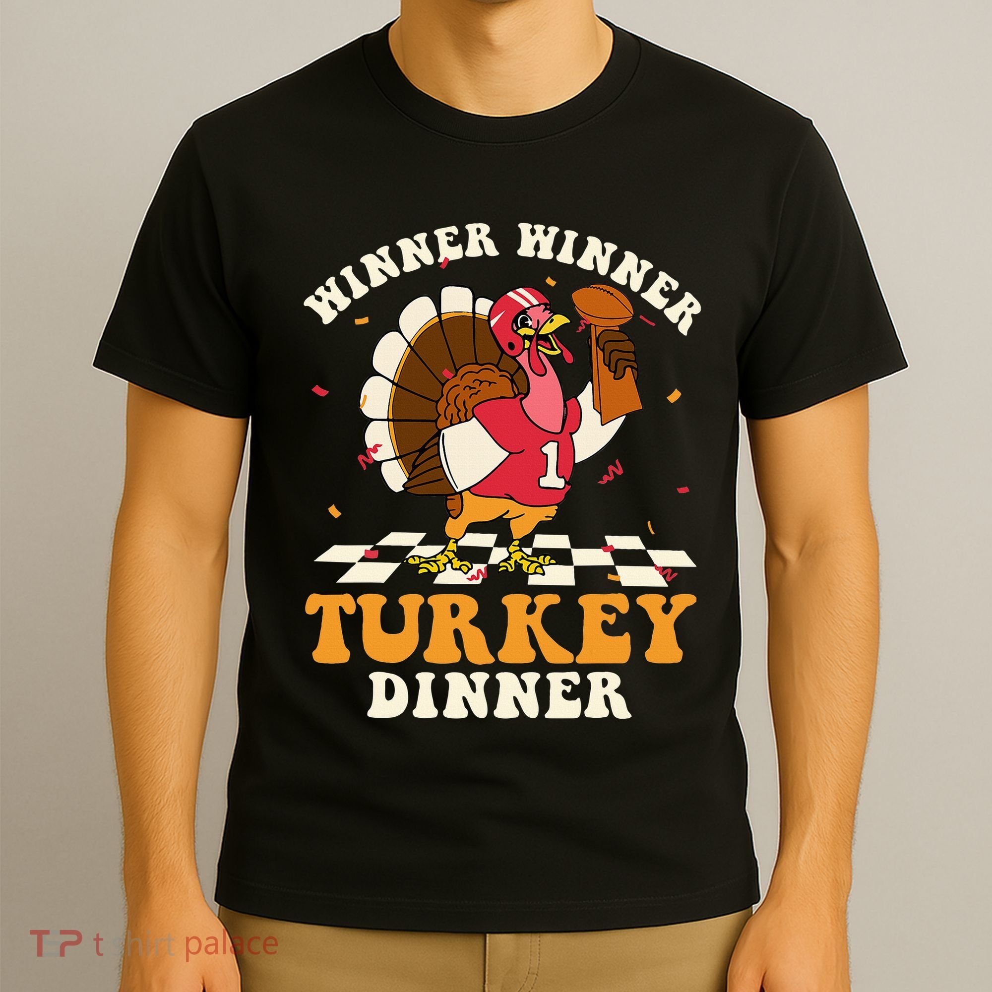 Thanksgiving Retro Football Feast T-Shirt