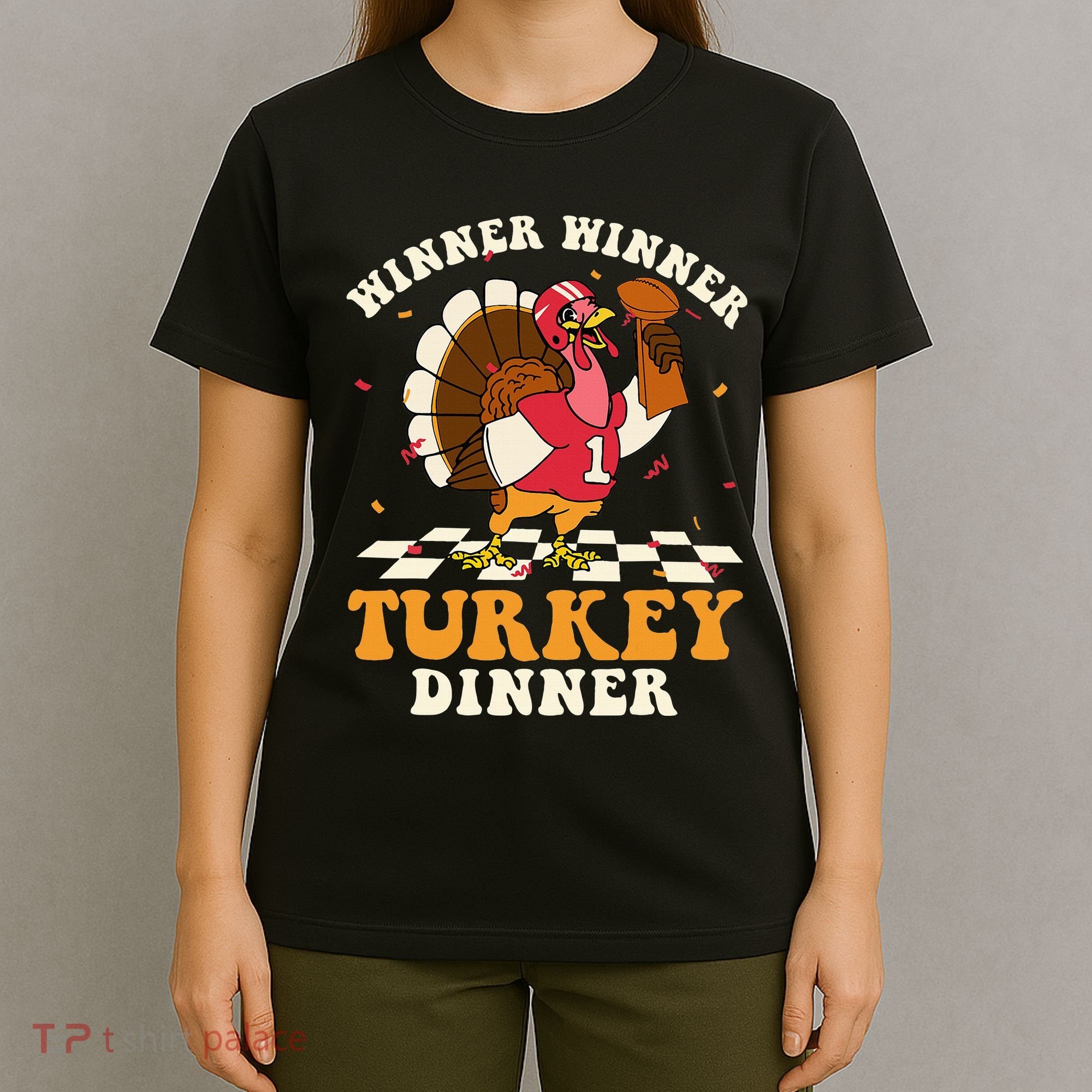 Thanksgiving Retro Football Feast T-Shirt