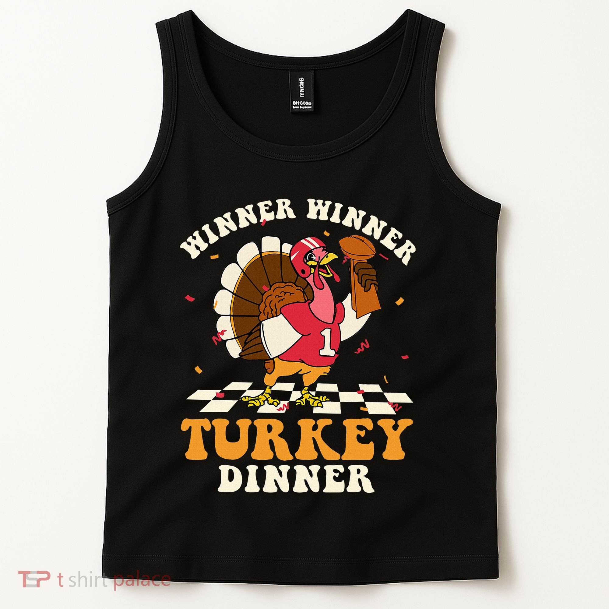 Thanksgiving Retro Football Feast Tank Top