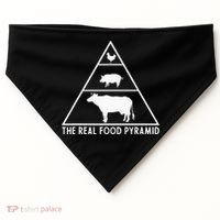 The Real Food Pyramid For Carnivores USA-Made Doggie Bandana thumb 0