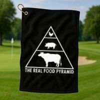 The Real Food Pyramid For Carnivores Golf Towel thumb 1