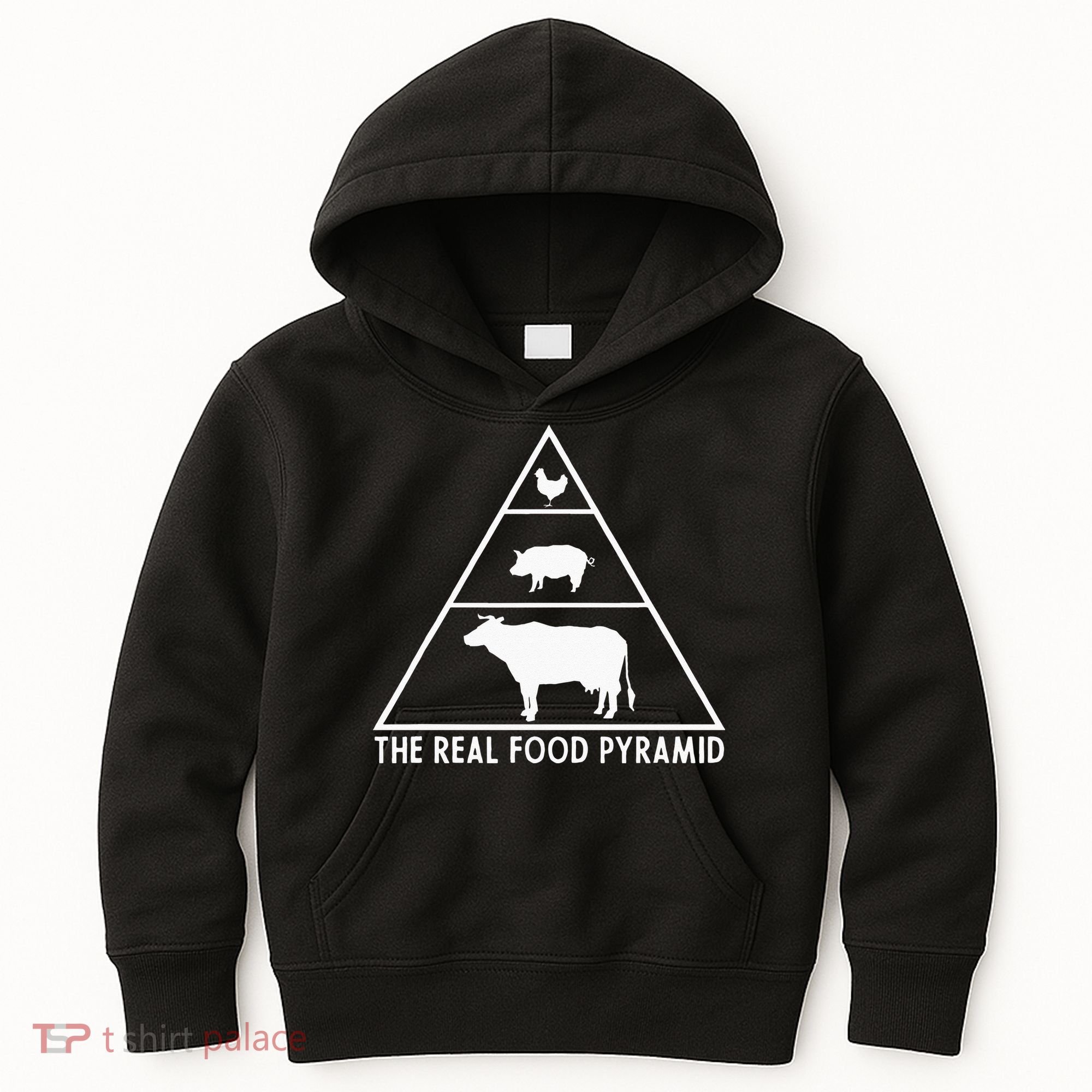 The Real Food Pyramid For Carnivores Kids Hoodie