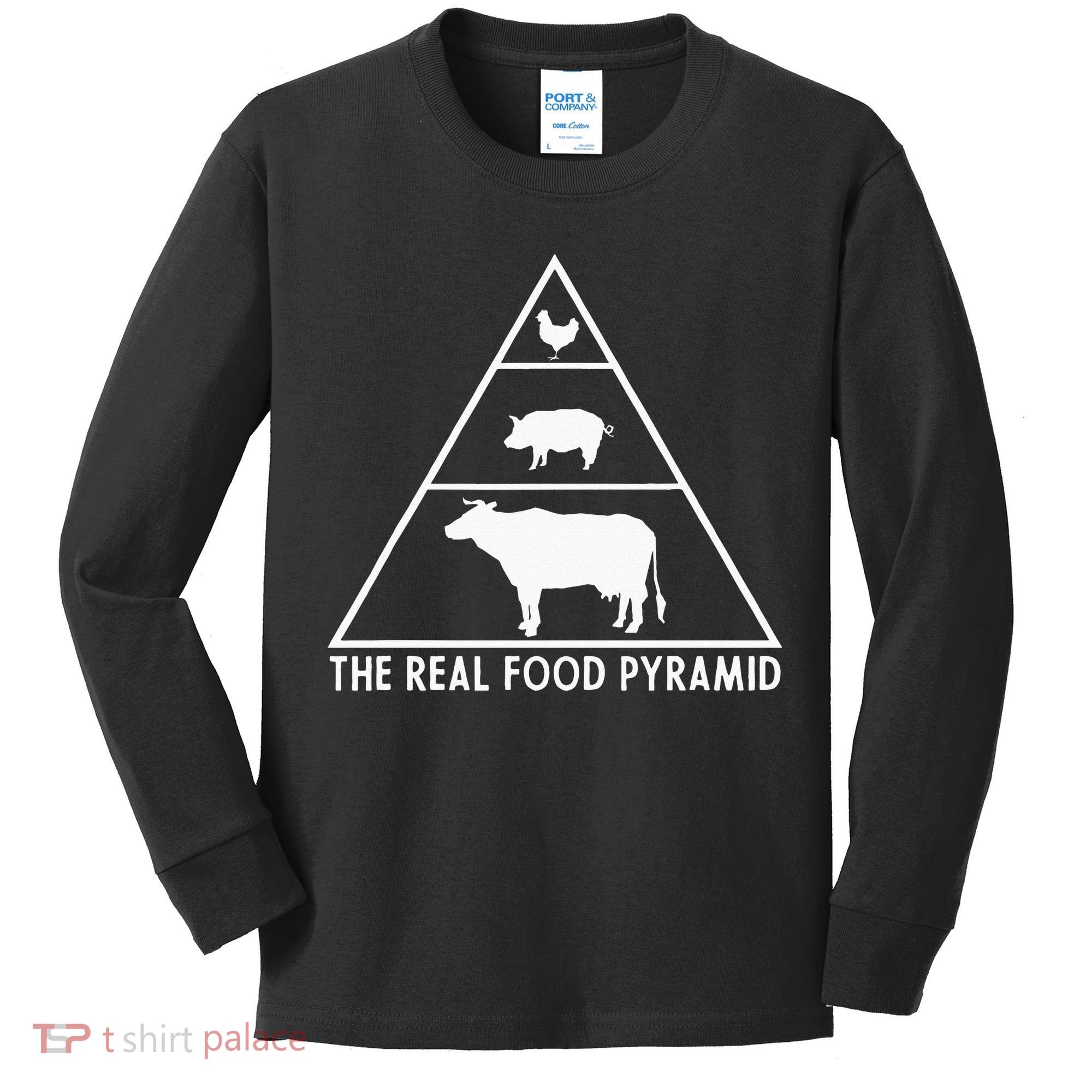 The Real Food Pyramid For Carnivores Kids Long Sleeve Shirt