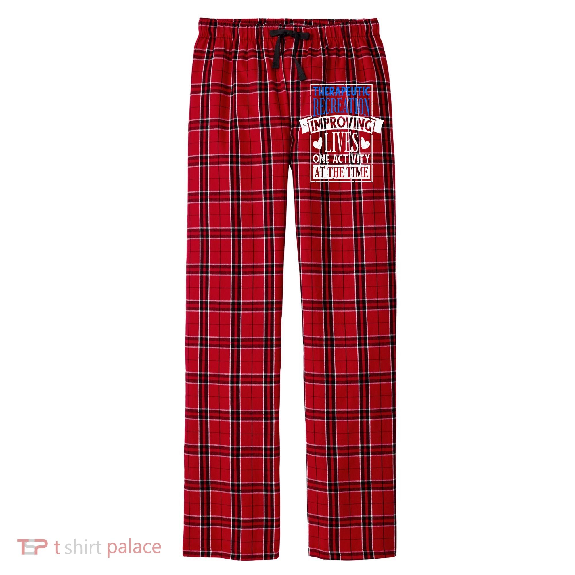 Therapeutic Recreation For Recreational Therapy Men's Flannel Plaid Pajama Pants