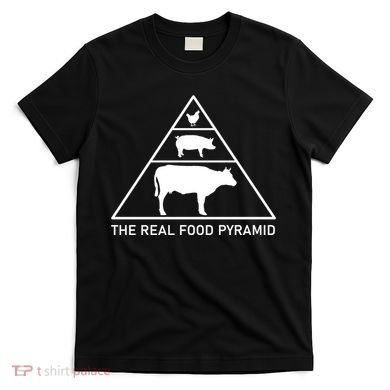 The Real Food Pyramid Beef Pork Chicken T-Shirt