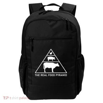 The Real Food Pyramid Beef Pork Chicken Backpack