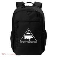 The Real Food Pyramid Beef Pork Chicken Backpack thumb 0