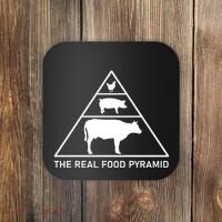 The Real Food Pyramid Beef Pork Chicken Coaster thumb 0