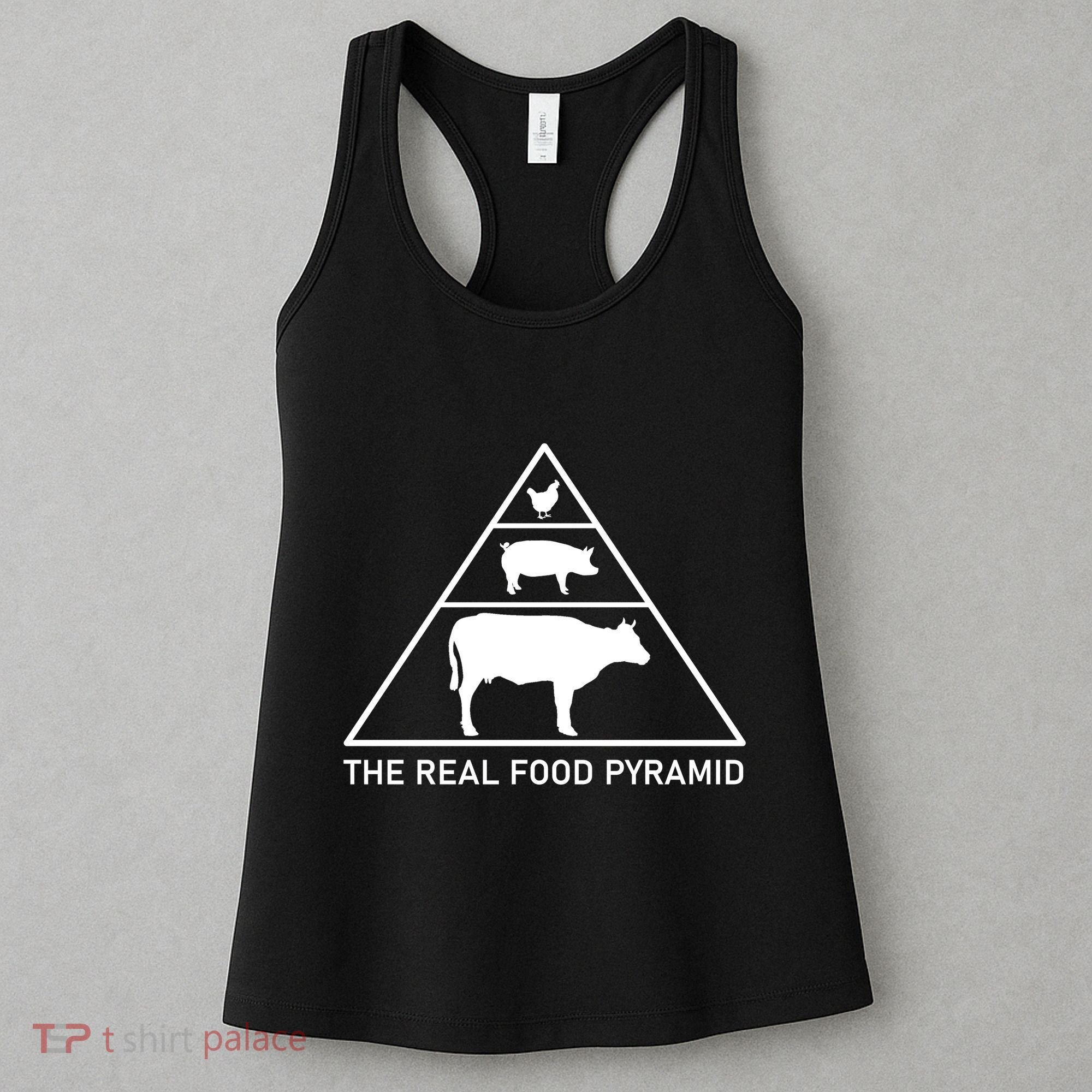 The Real Food Pyramid Beef Pork Chicken Women's Tank Top