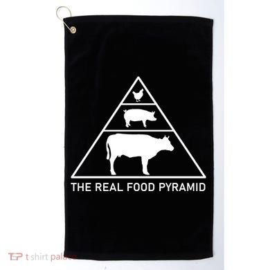 The Real Food Pyramid Beef Pork Chicken Golf Towel