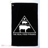 The Real Food Pyramid Beef Pork Chicken Golf Towel thumb 0