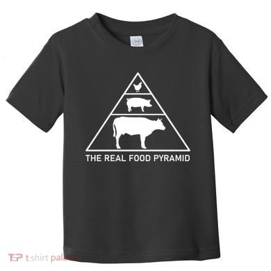 The Real Food Pyramid Beef Pork Chicken Toddler T-Shirt