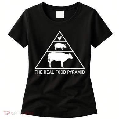 The Real Food Pyramid Beef Pork Chicken Women's T-Shirt